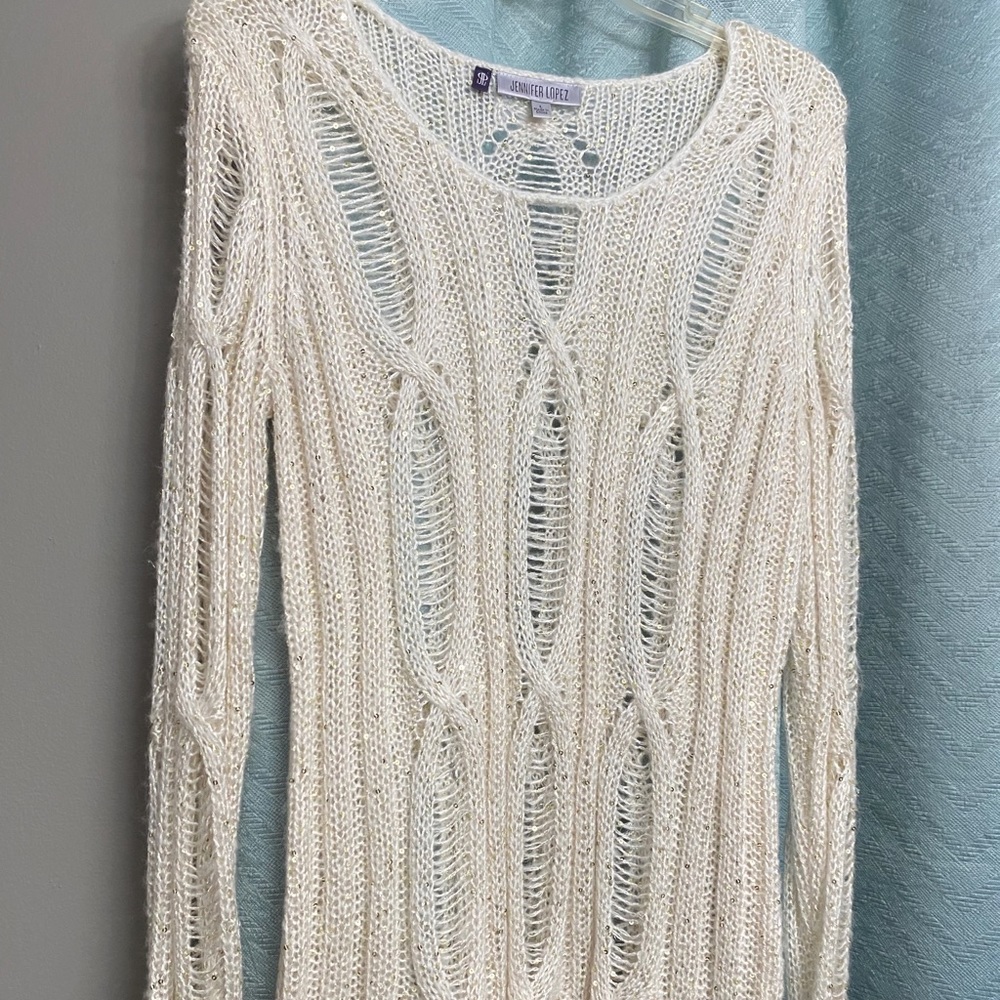 Jennifer Lopez sweater w/ sequins